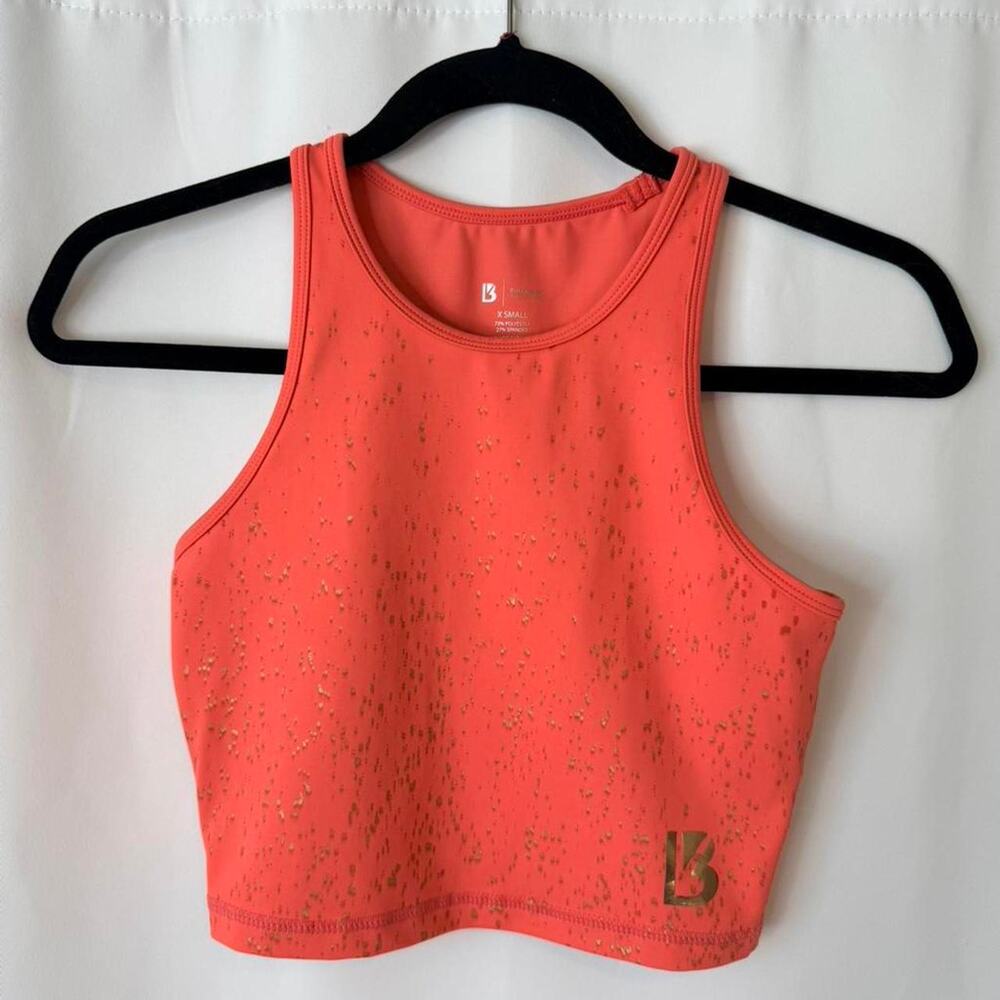 Buffbunny coral gold sports bra top